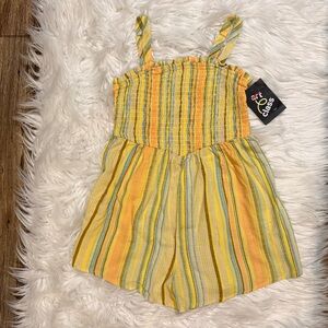 Art Class Girls Smocked Striped Romper Playsuit‎ Size 6/6X Multicolor NEW
